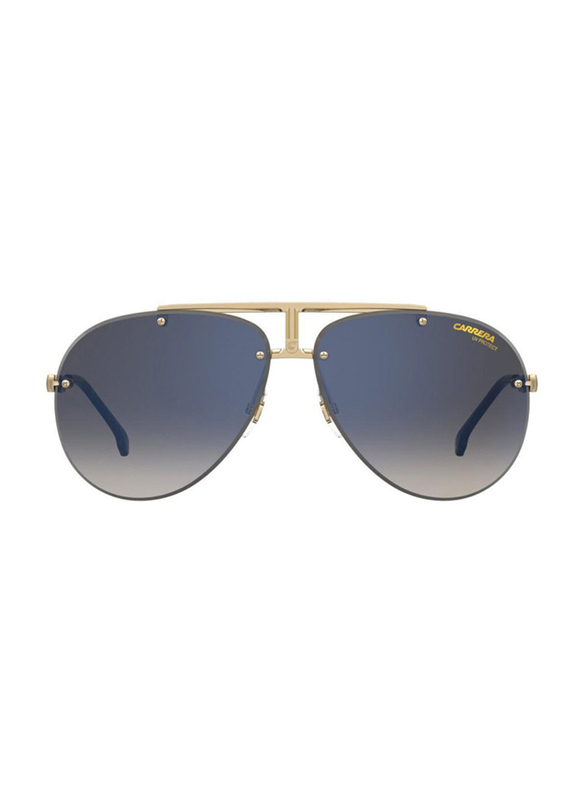 Carrera Full-Rim Pilot Black/Gold Unisex Sunglasses, Blue Lens, CA1032/S 203454 2M2 KM, 63/12/145