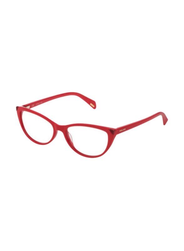 

Police Full-Rim Cat Eye Red Sunglasses Frame Unisex, Clear Lens, VPL928 09JT