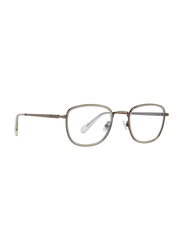 Zac Posen Full-Rim Square Beige Eyewear for Men, Transparent Lens, ZRUD SA, 49/23/145