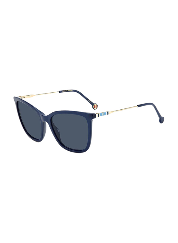 Carolina Herrera Full-Rim Rectangle Blue Sunglasses for Women, Blue Lens, CH0068/S PJP/KU, 57/18/145