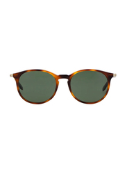 Salvatore Full Rim Round Brown Sunglasses for Men, Green Lens, SF911SG 214 5318, 53/18/145