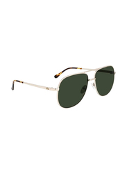 Lacoste Full-Rim Gold Navigator Sunglasses for Men, Green Lens, L222SE 714, 60/16/140