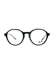 Ray-Ban Full-Rim Round Black Eyeglass Frames Unisex, Transparent Lens, RX7173 2000, 49/20/145