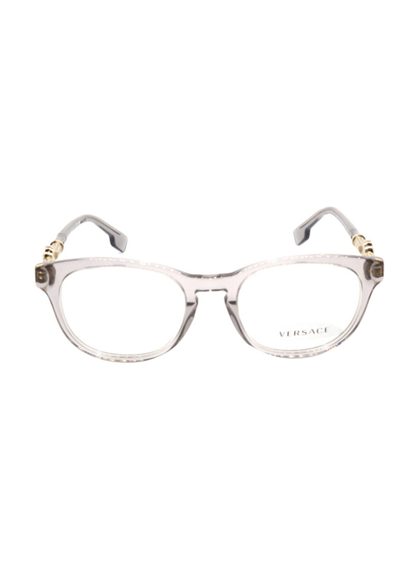 Versace Full-Rim Round Clear Eyewear for Men, Transparent Lens, 0VE3310 593 52, 52/20/140
