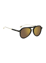 Hugo Boss Polarized Full-Rim Pilot Black Sunglasses for Men, Brown Lens, 1356/S 0807 YL, 54/18/145