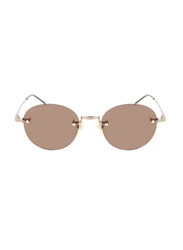Calvin Klein Rimless Round Gold Sunglasses Unisex, Brown Lens, CK22112TS 716, 50/20/145