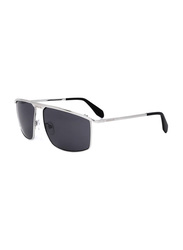 Adidas Polarized Full-Rim Square Silver Sunglasses For Men, Black Lens, OR002 16A, 61/14/140