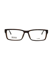 Hugo Boss Full-Rim Rectangle Black Eyewear Frames For Men, Mirrored Clear Lens, 0797 0QNY 00