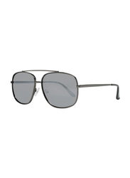 Guess Polarized Full-Rim Pilot Gunmetal Grey Sunglasses For Men, Grey Lens, GF0207 08C, 60/14/145