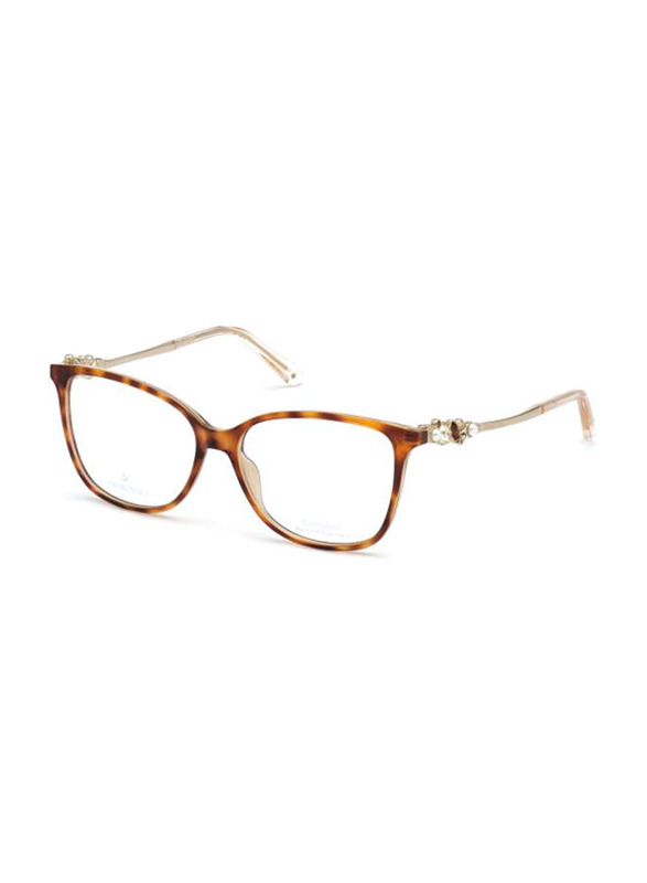 Swarovski Full-Rim Square Black Eyeglass Frames for Women, Transparent Lens, SK5367 005, 53/14/140