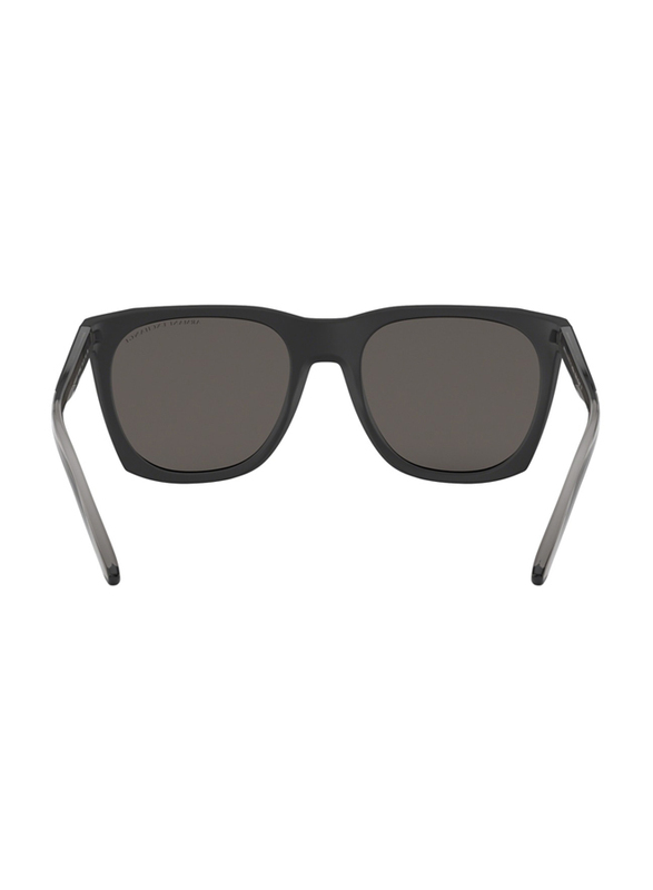 Armani Exchange Full-Rim Round Matte Black Sunglasses for Men, Silver Lens, AX4085SF-80786G, 56/20/145