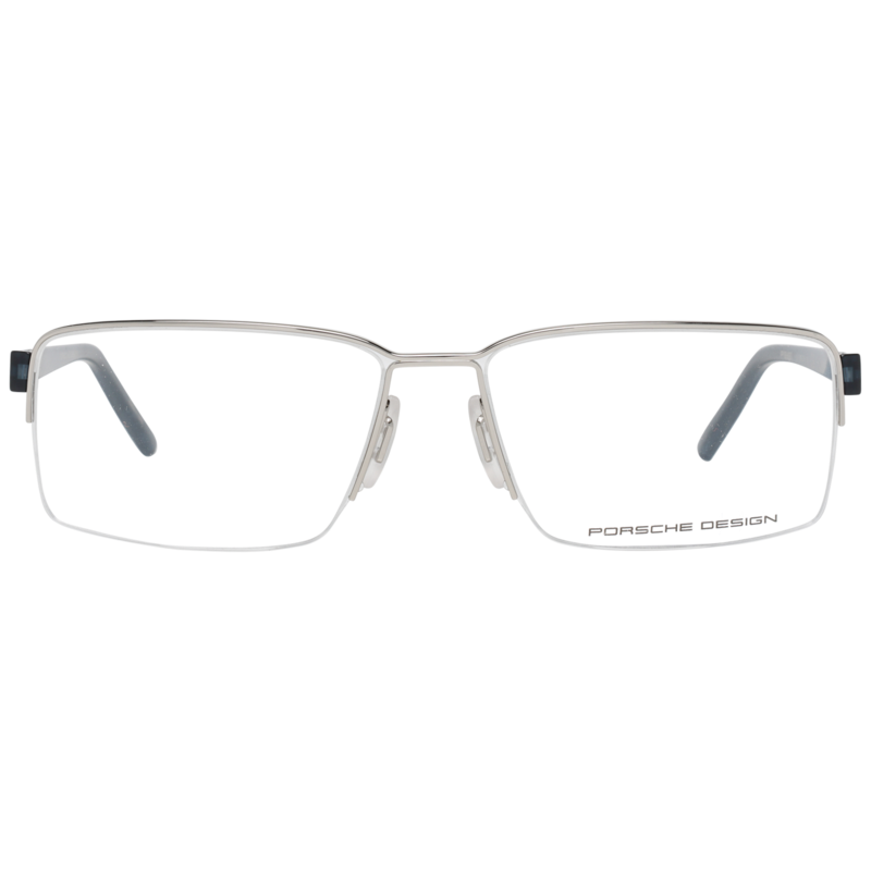 Porsche Design Half-Rim Brow Line Blue Eyeglass Frames for Men, Clear Lens, P8351 B 5615, 56/15/145