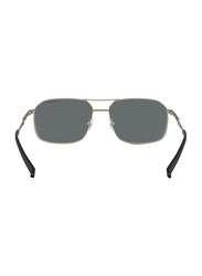 Arnette Polarized Full-Rim Rectangle Rubber Gunmetal Sunglasses Unisex, Polarized Dark Grey Lens, 0AN3079 706, 56/16/145