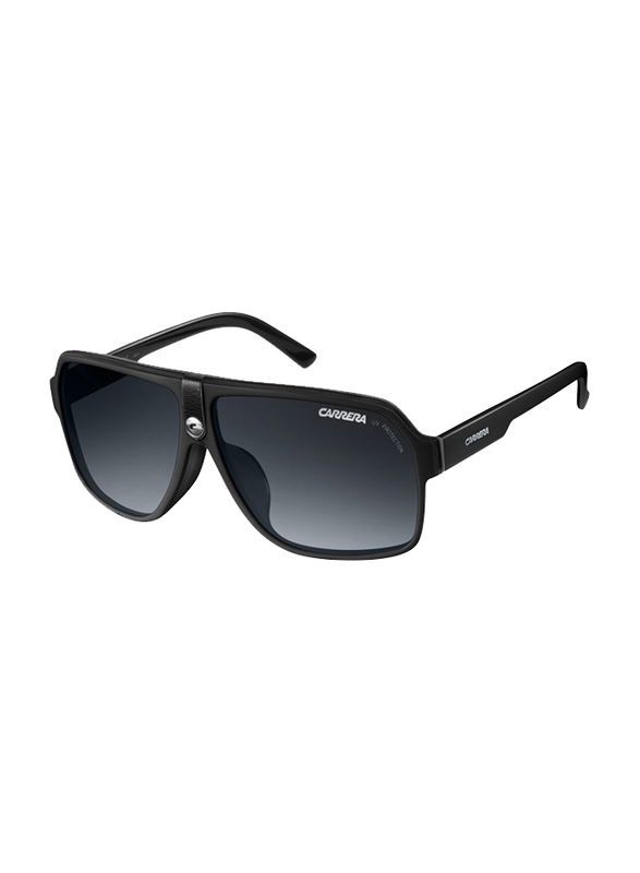 Carrera Full-Rim Rectangle Black Sunglasses for Men, Grey Lens, CA33 80762PT, 62/11/140