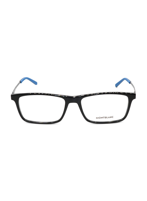 Mont Blanc Full-Rim Rectangular Black Eyewear Frames For Men, Mirrored Clear Lens, MB0120O 005