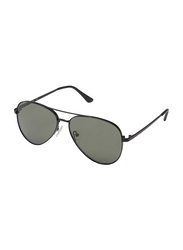 Kenneth Cole Full-Rim Aviator Matte Black Sunglasses for Men, Green Lens, KC2829 02N, 58/14/145