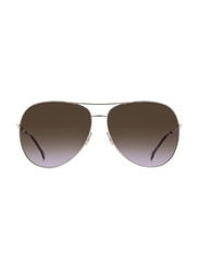Carolina Herrera Full-Rim Pilot Light Gold Sunglasses for Women, Brown Violet Lens, CH0034 S 03YG QR, 64/13/145