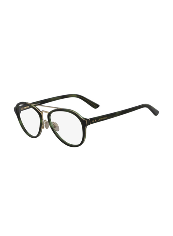 Calvin Klein Full Rim Aviator Green Havana Eyeglass Frames for Men, CK18511 340, 53/17/140