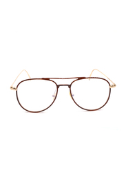 Tom Ford Full-Rim Pilot Brown Eyewear for Men, Transparent Lens, FT5666-B 048, 52/17/145