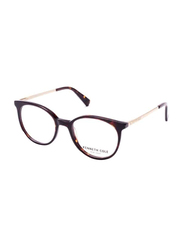 Kenneth Cole Full-Rim Rectangular Tortoise Eyeglass Frames for Women, Transparent Lens, KC0288 052, 52/17/140