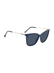 Carolina Herrera Full-Rim Rectangle Blue Sunglasses for Women, Blue Lens, CH0068/S PJP/KU, 57/18/145