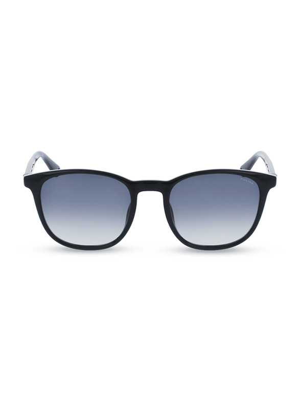 Police Polarized Full-Rim Phantos Shiny Black Sunglasses For Men, Smoke Gradient Lens, SPLF18V 978P, 53/20/145