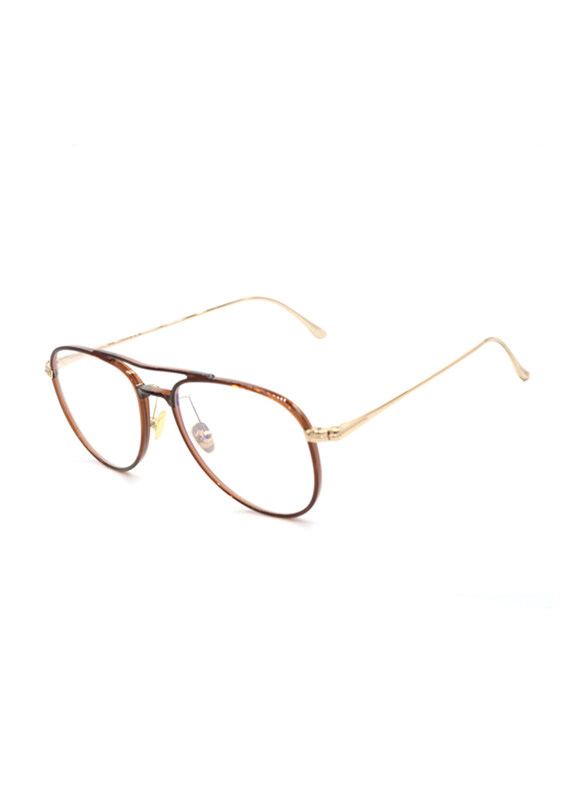 

Tom Ford Full-Rim Pilot Brown Eyewear for Men, Transparent Lens, FT5666-B 048, 52/17/145