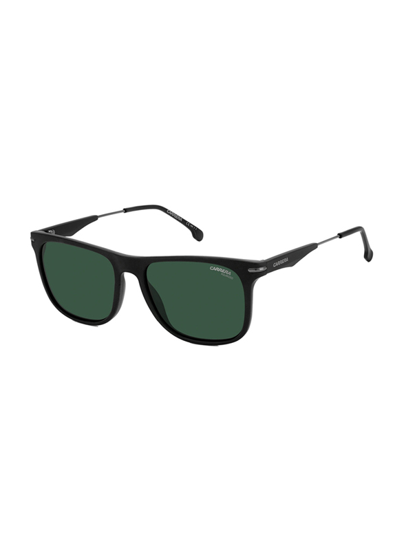Carrera Polarized Full-Rim Square Matte Black Sunglasses for Men, Green Lens, 276/S 0003 UC, 55/17/145