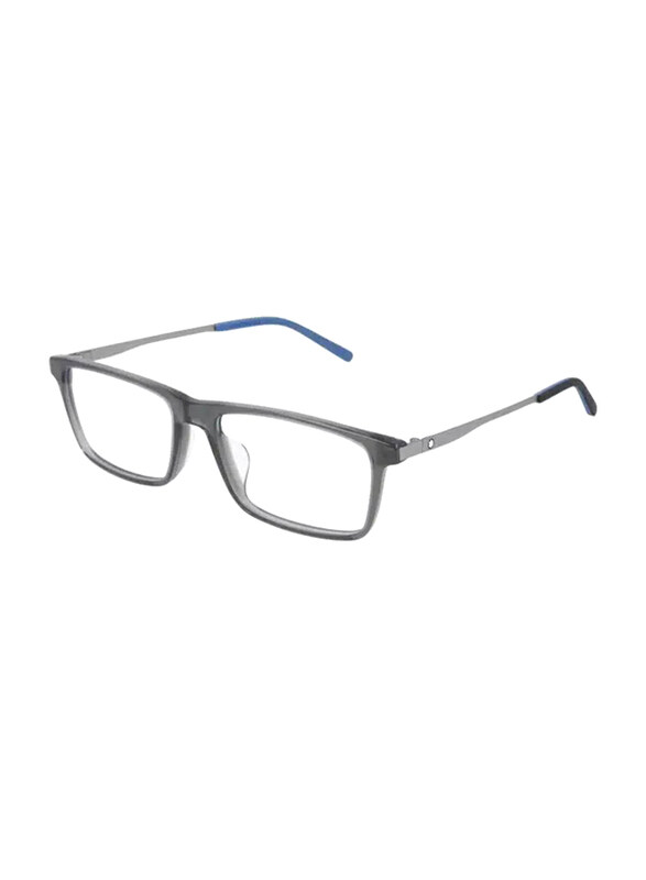 

Mont Blanc Full-Rim Rectangular Grey Eyewear Frames For Men, Mirrored Clear Lens, MB0120O 007