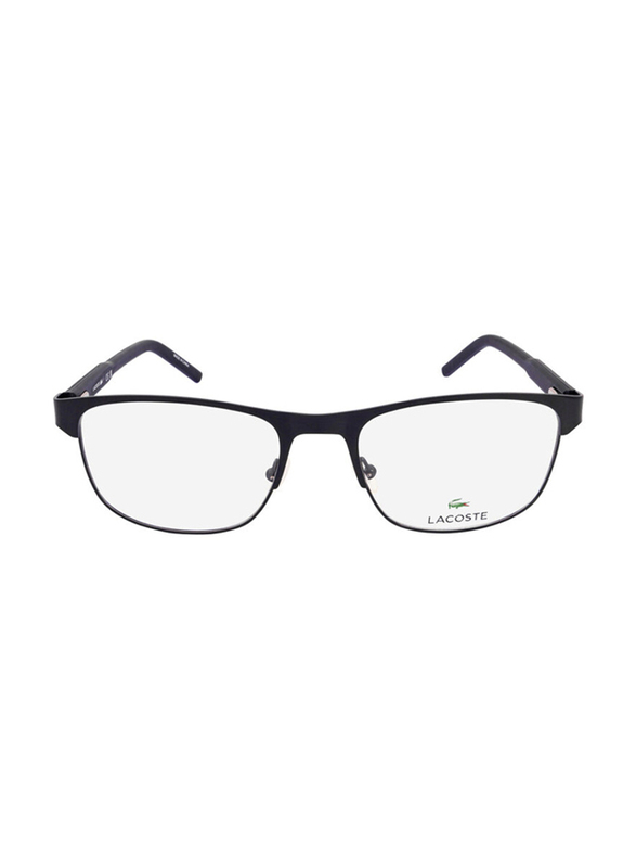 Lacoste Full-Rim Rectangular Matte Black Sunglasses for Men, Transparent Lens, L2270 001, 54/19/145