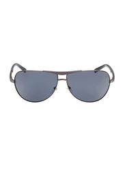 Timberland Full-Rim Aviator Shiny Gunmetal Sunglasses for Men, Green Lens, TB9259 08D, 68/13/125
