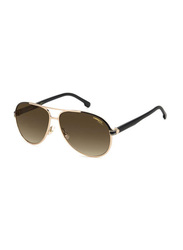 Carrera Full-Rim Pilot Gold Black Sunglasses Unisex, Brown Gradient Lens, 1051/S 0RHL HA, 61/13/140