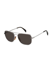 David Beckham Full-Rim Pilot Ruthenium Sunglasses for Men, Dark Brown Lens, DB1093/S 6LB59IR, 59/17/145