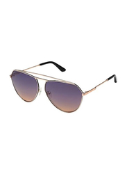 Guess Full-Rim Pilot Gold Sunglasses for Women, Gradient Smoke Lens, GU7783 28Z