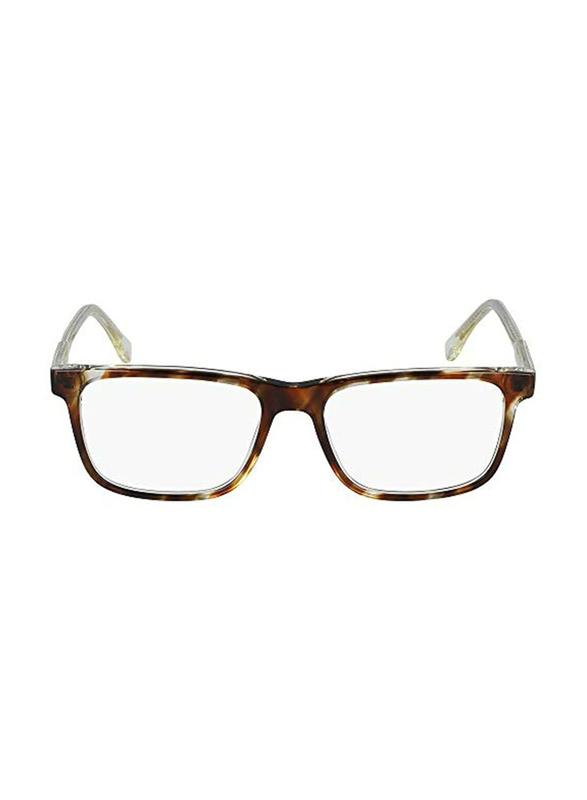 Lacoste Full-Rim Square Havana Eyeglass Frames Unisex, Transparent Lens, L2852 218, 55/16/145