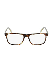 Lacoste Full-Rim Square Havana Eyeglass Frames Unisex, Transparent Lens, L2852 218, 55/16/145