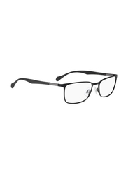 Hugo Boss Full-Rim Rectangle Black Eyewear Frames For Men, Mirrored Clear Lens, 0828 0YZ2 00