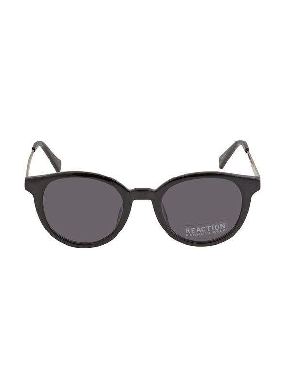 Kenneth Cole Full-Rim Round Shiny Black Sunglasses Unisex, Smoke Lens, KC2798 01A, 50/21/140