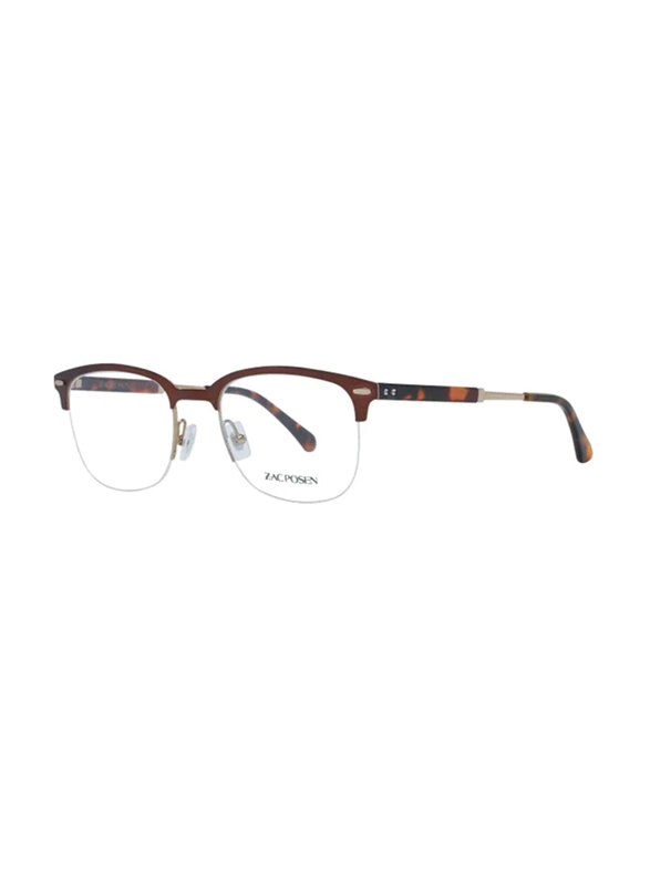 Zac Posen Half-Rim Round Brown Eyewear for Men, Transparent Lens, ZHUG BR, 50/20/140