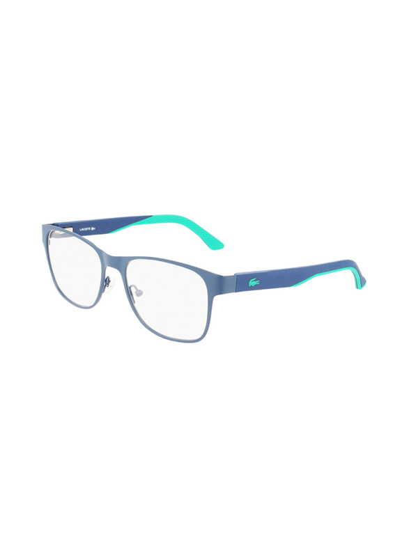 Lacoste Full-Rim Rectangular Matte Blue Sunglasses for Men, Transparent Lens, L2282 401, 54/18/140