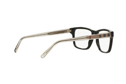 Burberry Full-Rim Rectangular Shiny Black Eyeglasses for Men, Clear Lens, BE2214 3001, 55/17/140