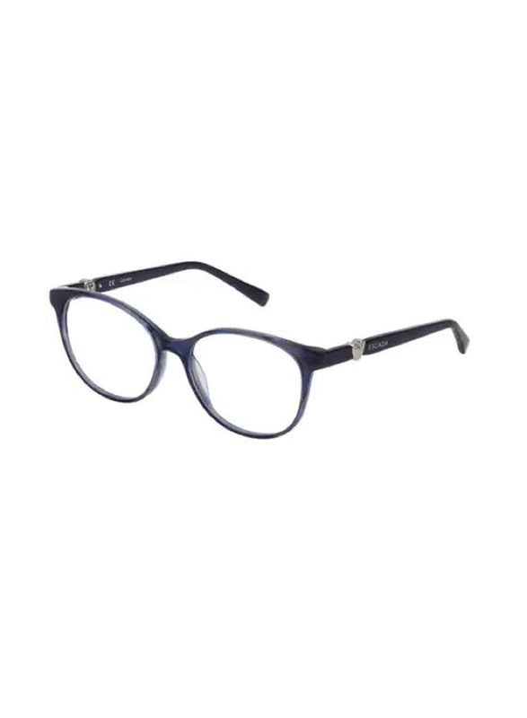 Escada Full-Rim Round Blue Reading Glasses for Women, Transparent Lens, VESA91 540N25