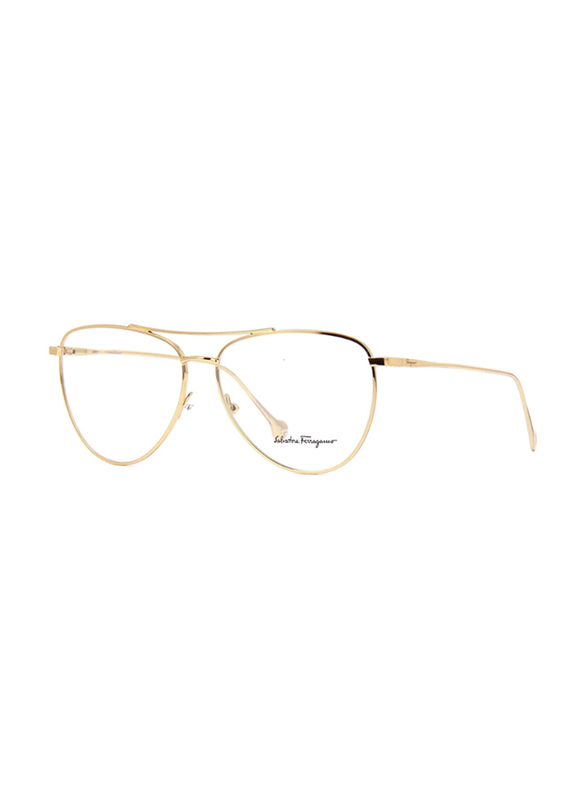 Salvatore Full-Rim Pilot Gold Eyeglass Frames for Women, Transparent Lens, SF2177 756, 56/13