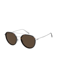 Levi'S Full-Rim Round Dark Havana Sunglasses for Men, Brown Lens, LV5010/S 0086 70, 53/20/145