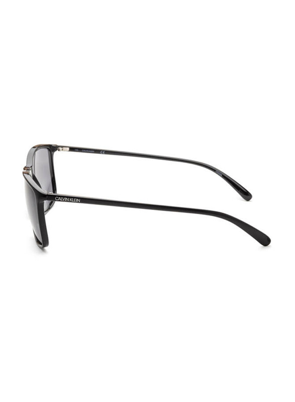 Calvin Klein Full-Rim Rectangle Black Sunglasses for Men, Grey Lens, CK20524S 001, 57/17/145