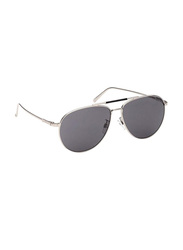 Bally Polarized Full-Rim Pilot Silver Sunglasses For Men, Grey Lens, BY0038-D 08N