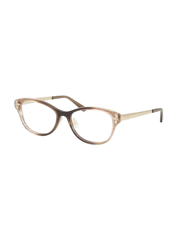 Bebe Full-Rim Square Antique Gold Eyewear Frames For Women, Mirrored Clear Lens, BB5168