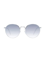 Bally Polarized Full-Rim Round Silver Sunglasses Unisex, Blue Lens, BY0013-H 18W