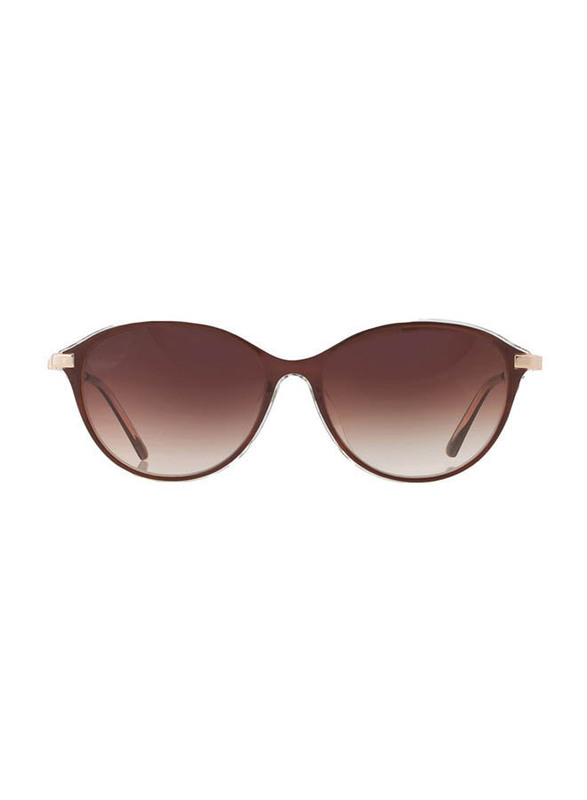 Calvin Klein Full-Rim Round Brown Crystal Sunglasses for Women, Brown Lens, CK19713SA 222, 56/16/140