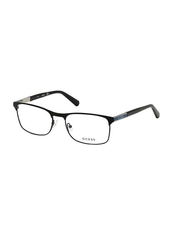 Guess Half-Rim Rectangle Matte Black Frames for Men, GU1981 002